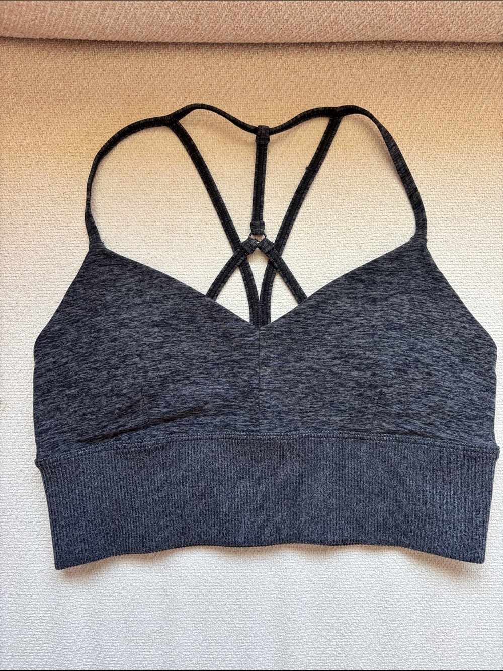 ALO Yoga Charcoal Strappy Seamless Sports Bralette
